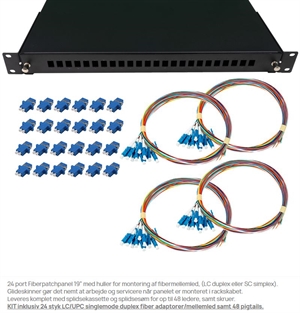 FIBER PATCHPANEL 24 PORT KIT (24X LC ADAPTOR, 48 PIGTAILS)