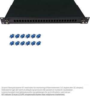 FIBER PATCHPANEL 24 PORT KIT (12X LC ADAPTOR)